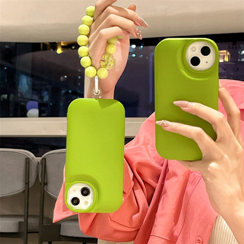 GUPBOO - Étui pour iPhone12 Chaîne de perles de coque de téléphone portable créative vert moutarde de couleur unie simple GUPBOO  - Telephone portable couleur vert
