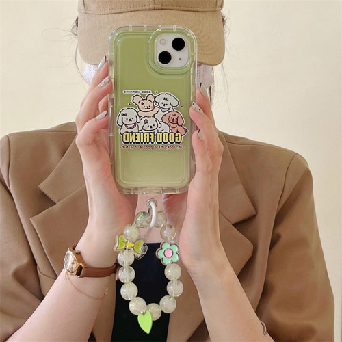 GUPBOO - Étui pour iPhone12 Réunissez-vous avec des autocollants chien amusant téléphone mobile coquille fleur perle chaîne femmes GUPBOO  - Coque, étui smartphone