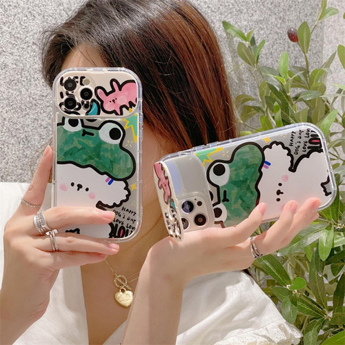 GUPBOO - Étui pour iPhone12Pro Graffiti Crocodile Dog Cartoon Phone Case Bracket Soft GUPBOO  - Accessoire Smartphone