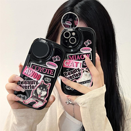 GUPBOO - Étui pour iPhone12Pro Miroir de cas de téléphone cool de chat de style fille chaude GUPBOO  - XGF