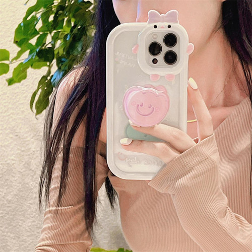 GUPBOO - Étui pour iPhone12Pro Support de coque de téléphone de style coréen Smiley Tulip GUPBOO  - Accessoire Smartphone
