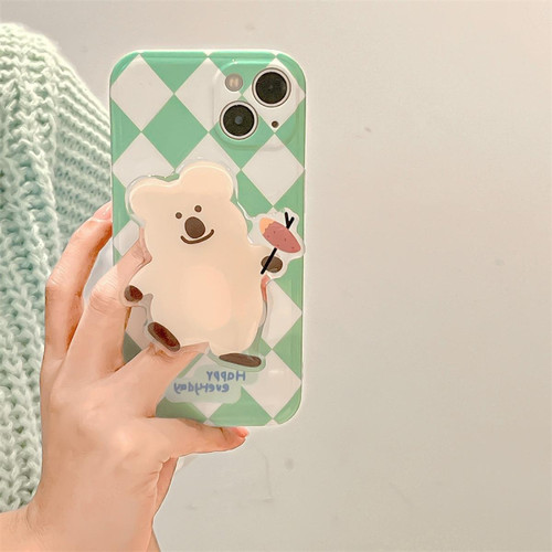 GUPBOO - Étui pour iPhone12ProMax lait vert Lingge ours japonais coréen étui pour téléphone portable femmes GUPBOO  - Accessoire Smartphone