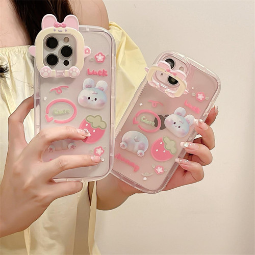GUPBOO - Étui pour iPhone12ProMax Lucky Rabbit Strawberry Cute Phone Case Fille Résistant aux chutes GUPBOO - Coque iphone 5, 5S Accessoires et consommables