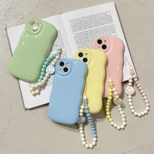 GUPBOO - Étui pour iPhone12ProMax Niche Solid Color Smiley Simple Phone Case Bracelet Doux GUPBOO  - Accessoires et consommables
