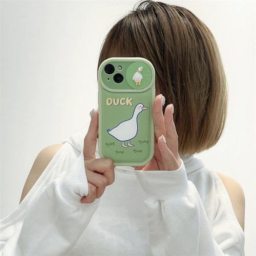 GUPBOO - Étui pour iPhone12ProMax Pousser la ligne timide de la fenêtre grand canard blanc simple étui de téléphone portable doux GUPBOO  - Coque, étui smartphone