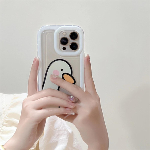 GUPBOO - Étui pour iPhone12ProMax Shy line gros canard blanc simple étui de téléphone portable silicone femelle GUPBOO  - XGF