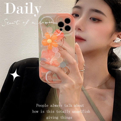GUPBOO - Étui pour iPhone12ProMax Silicone de chaîne de cas de téléphone portable de niche de fleur de tache de style coréen GUPBOO  - Accessoires et consommables