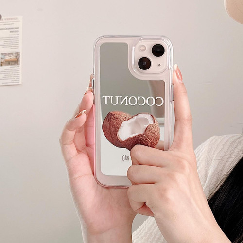 Coque, étui smartphone GUPBOO Étui pour iPhone13 Niche bord de mer deux noix de coco simple étui pour téléphone portable miroir
