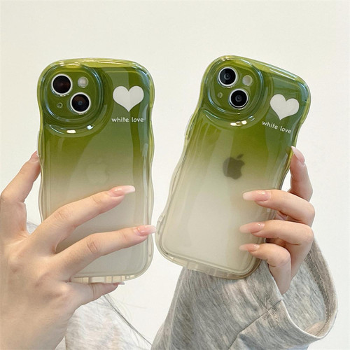 Coque, étui smartphone GUPBOO Étui pour iPhone13Pro Dégradé vert foncé niche d'amour étui pour téléphone portable transparent résistant aux chutes