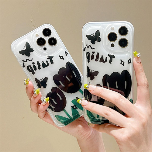 GUPBOO - Étui pour iPhone13Pro étui de téléphone japonais et coréen papillon tulipe graffiti pour femme GUPBOO  - Accessoire Smartphone