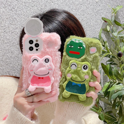 GUPBOO - Étui pour iPhone13Pro Peluche Shy Frog Fun Coque de téléphone Couple Miroir GUPBOO  - Coque iphone 5, 5S Accessoires et consommables