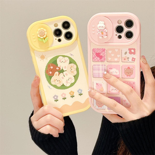 GUPBOO - Étui pour iPhone13Pro Étui de téléphone de dessin animé de lapin de fleur d'été en silicone GUPBOO  - Accessoire Smartphone
