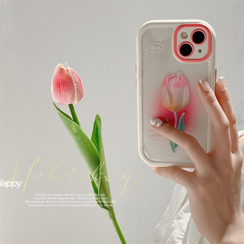 GUPBOO - Étui pour iPhone13ProMax Coque en silicone pour téléphone portable fille tulipe tachée de style coréen GUPBOO  - Coque, étui smartphone