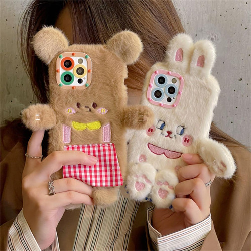 GUPBOO - Étui pour iPhoneXR tablier ours et lapin mignon étui pour téléphone portable doux GUPBOO  - Coque, étui smartphone