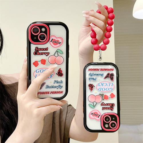 GUPBOO - Étui pour iPhoneXsMax Amour cerise arc niche coque de téléphone portable chaîne de perles pour femmes GUPBOO  - Accessoire Smartphone