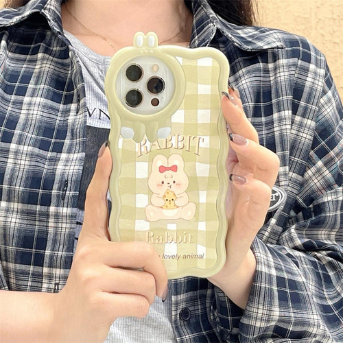 GUPBOO Étui pour iPhoneXsMax Cas de téléphone de fille de lapin de fromage à carreaux antichoc