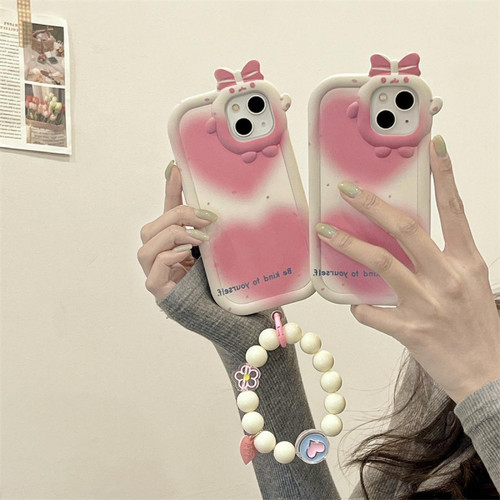 GUPBOO - Étui pour iPhoneXsMax Chaîne de perles souples en coquille de téléphone portable pour fille d'amour rose tachée GUPBOO  - Coque, étui smartphone