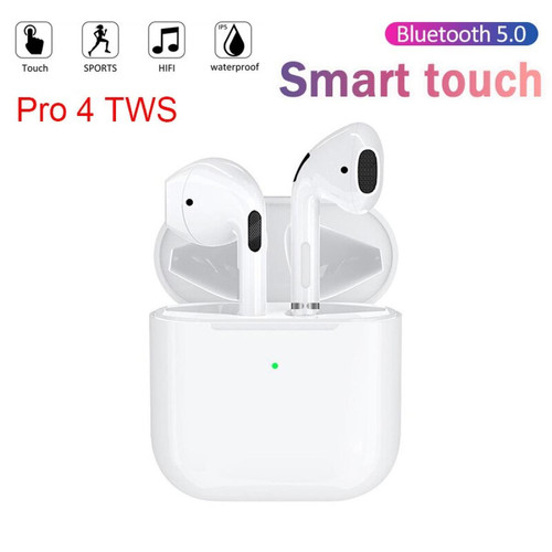 GUPBOO - TWS Pro 4 écouteurs sans fil Bluetooth 5.0 écouteurs intra-auriculaires stéréo basse avec micro boîtier de charge Pro4 casque Bluetooth GUPBOO  - XGF