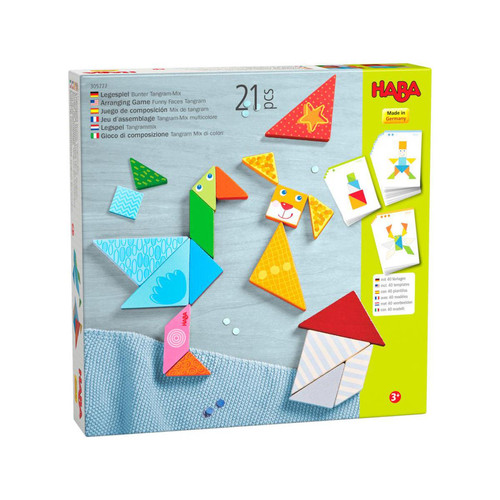 Haba - Haba - Jeu d’assemblage Tangram-Mix multicolore Haba  - Briques et blocs Haba