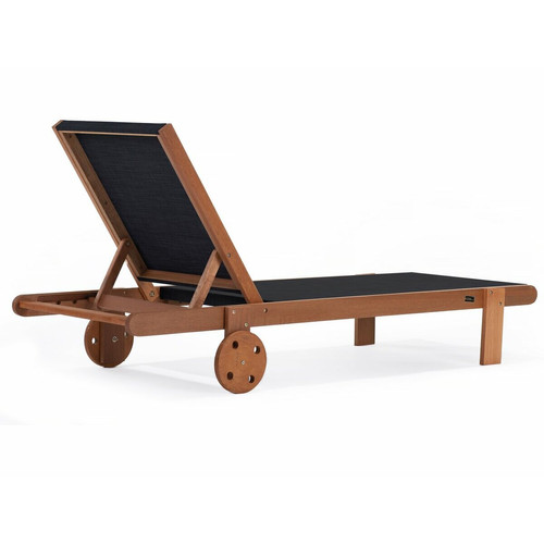 Transats, chaises longues Bain de Soleil en bois exotique  Saïgon  - Maple - Noir