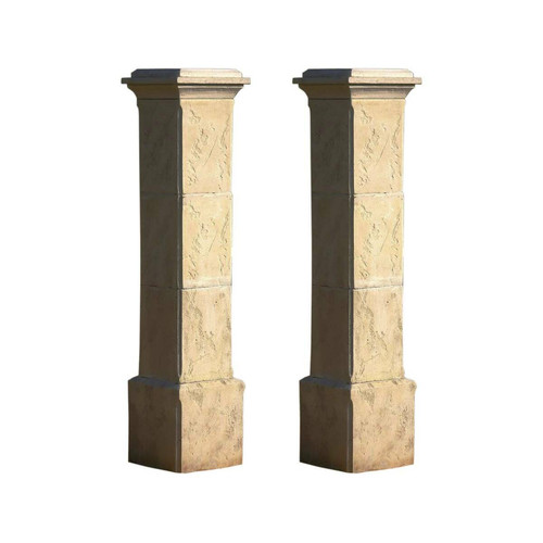 Habitat Et Jardin - Lot de 2 piliers de portail  Tradition  - 41 x 41 x 200 cm - Portail en aluminium