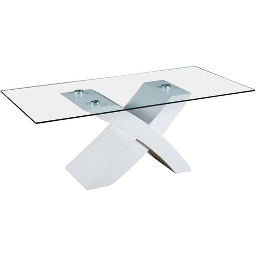 Tables basses Habitat Et Jardin Table basse rectangulaire  Tina  - 117 x 62 x 45 cm - Blanc / MDF laqué