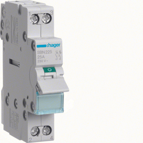 Hager interrupteur modulaire - 2 pôles - 25a - hager sbn225