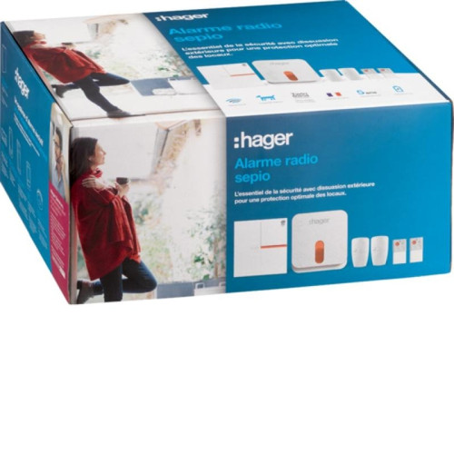 Hager - Pack alarme sans fil sécurité 4 groupes Sepio Hager  - Alarme connectée Hager