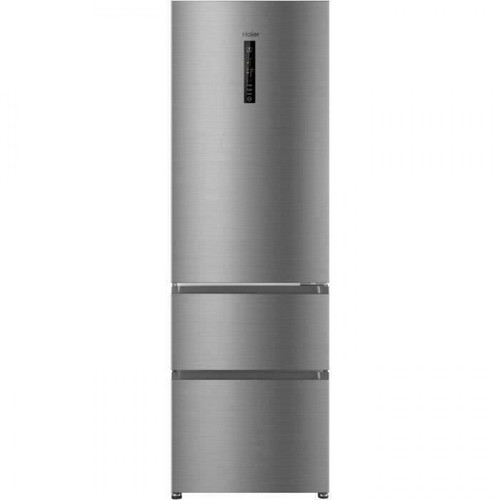 Haier - Réfrigérateur multi-portes R3DF512DHJ - 330L (233+97) - Froid ventilé - L59.5 x H190,5 cm - Silver - Réfrigérateur Encastrable