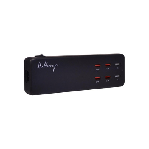 Halterrego - Chargeur secteur USB universel H.Charging HOME 6 ports dont 4 ports ultra-rapides Noir - Hub