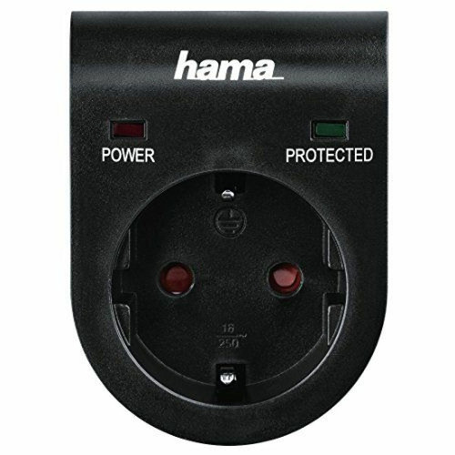 Blocs multiprises Hama Adaptateur de protection antisurtension Hama pour par ex. installation téléphonique, ordinateurs, postes hi-fi et téléviseurs, jusqu'à 3500 W, 230 V, double affichage de statut LED, verrouillage de sécurité enfant intégré