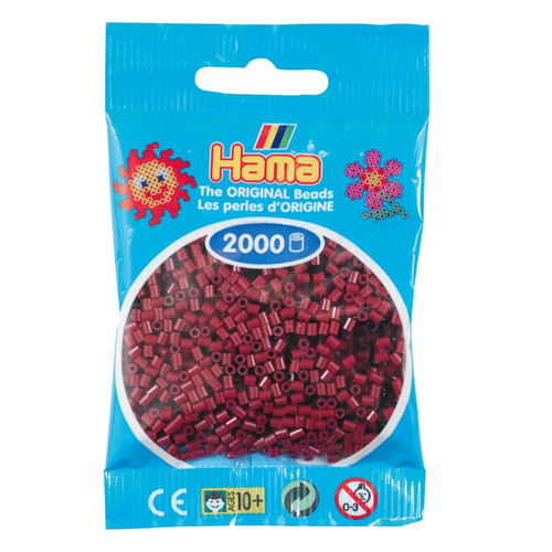 Hama - 2 000 perles mini (petites perles Ø2,5 mm) bordeaux - Hama Hama  - Perles hama mini