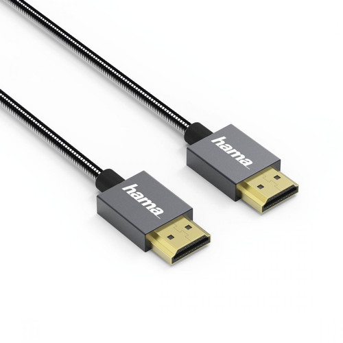 Hama - Câble High Speed HDMI "Elite", Ethernet, métal., anthracite, 0,75 m Hama  - Hama