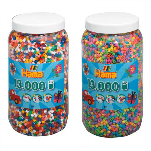 Hama - Hama TW10377647 - Set de deux pots de perles à repasser (env. 26000) - Dessin et peinture Hama