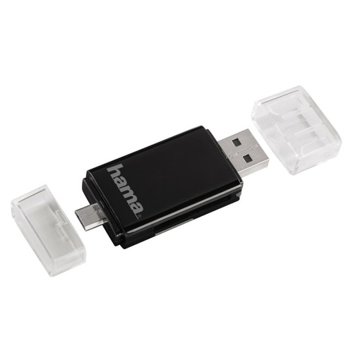 Hama - Lecteur multi-cartes USB-2.0-OTG, SD/microSD, noir Hama  - Câble et Connectique