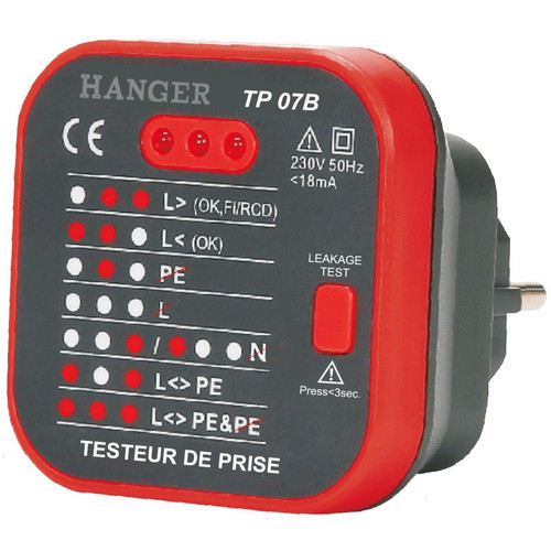 Appareils de mesure Hanger Testeur de prises Rcd TP 07B - HANGER - 180009