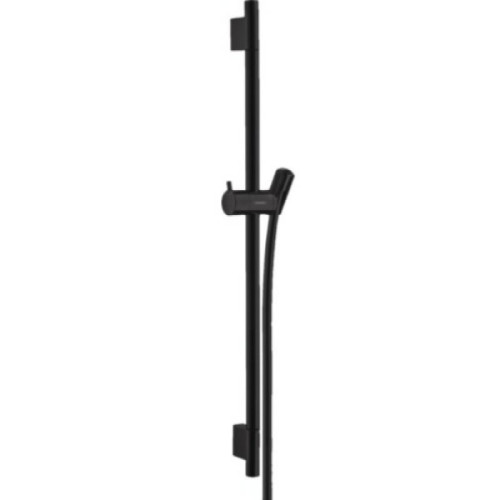 Douchette et flexible Hansgrohe Barre de douche Unica S Puro 0,65 m avec support de douche réglable - finition noir mat