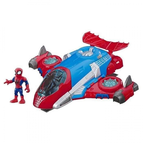 Hasbro - Figurine Spiderman 12 cm et son Jet Quartier - Marvel Super Hero Adventures - Hasbro