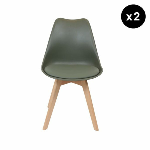 3S. x Home - Lot de 2 chaises scandinaves coque rembourée - kaki 3S. x Home - 3S. x Home