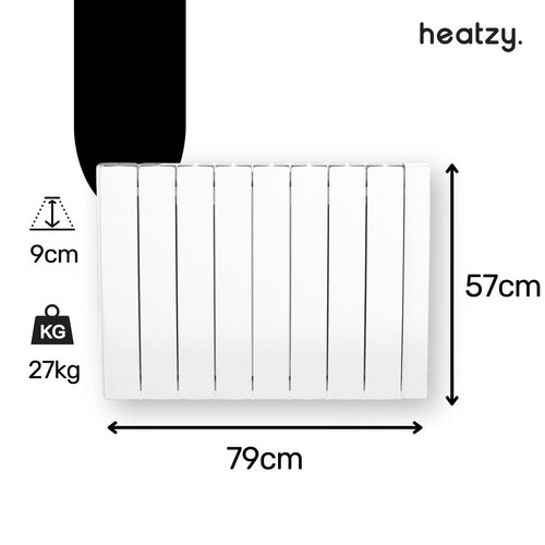 Radiateur à inertie Radiateur électrique 2000W - Connecté Wi-Fi - Pierre naturelle - Inertie sèche - Affichage digital - Blanc - Onyx Heatzy