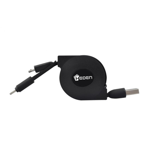 Heden - Câble de rechargement rétractable 2 en 1 - 1 port USB - Câble antenne