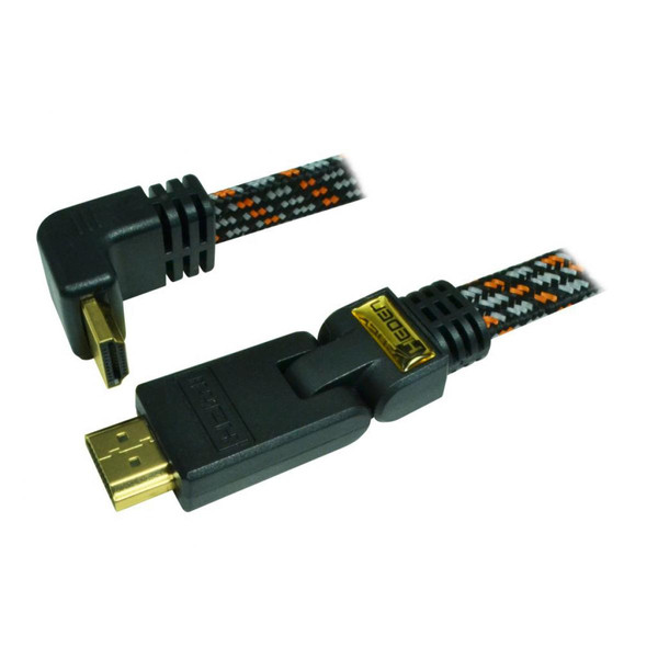 Câble antenne Heden Câble HDMI 1.4 - 3M - plat tissé - plaqué OR