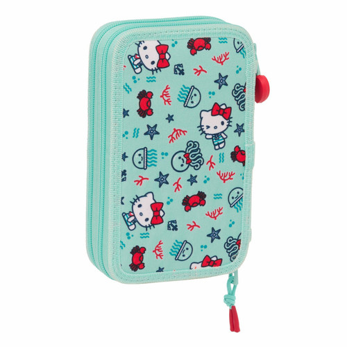 Hello Kitty Plumier double Hello Kitty Sea lovers Turquoise 12.5 x 19.5 x 4 cm (28 Pièces)