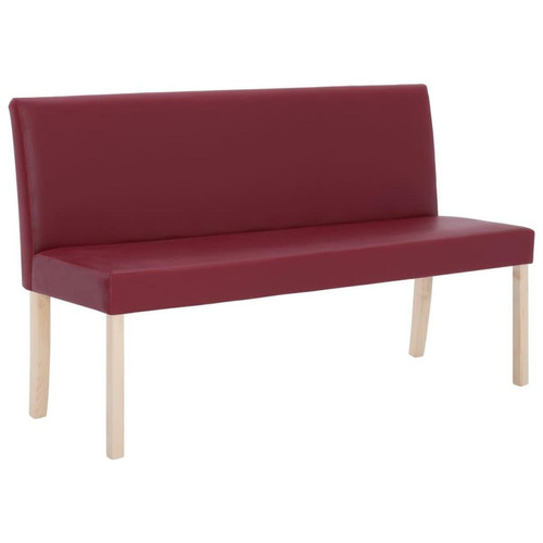 Helloshop26 - Banquette pouf tabouret meuble banc 139 cm rouge bordeaux synthétique 3002083 Helloshop26  - Banquette rouge