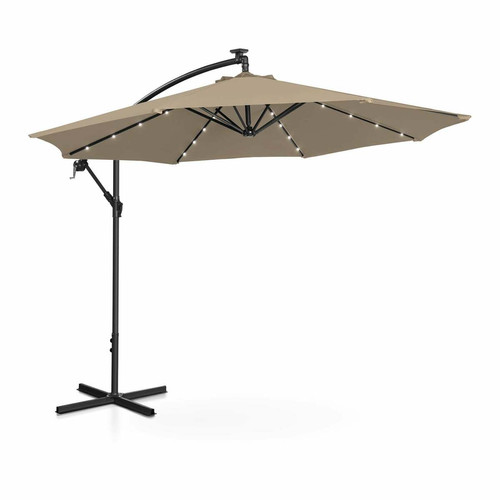 Helloshop26 - Parasol déporté avec LED - taupe - rond - diamètre 300 cm - inclinable 14_0007608 Helloshop26  - Pied parasol 50 kg