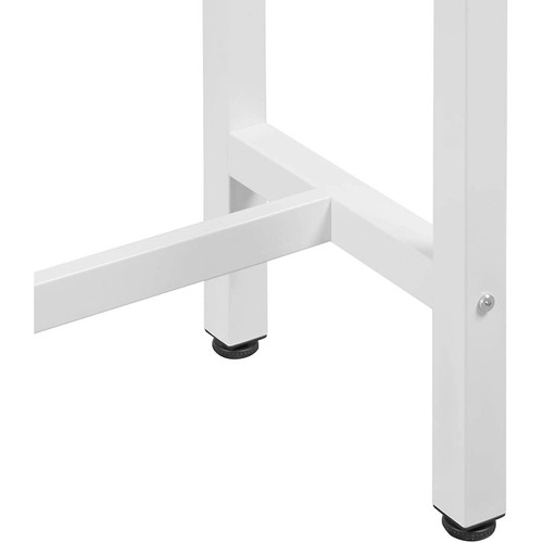 Tables d'appoint Table de bar table de bistrot structure en métal plateau en aggloméré table haute table à manger 100 cm blanc 19_0000008