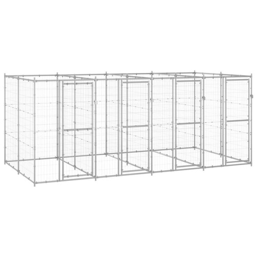 Helloshop26 - Chenil extérieur cage enclos parc animaux chien extérieur acier galvanisé 9,68 m² 02_0000430 Helloshop26  - Chiens