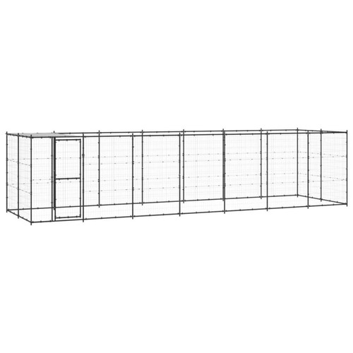 Helloshop26 - Chenil extérieur cage enclos parc animaux chien extérieur acier avec toit 16,94 m² 02_0000393 Helloshop26  - Chiens