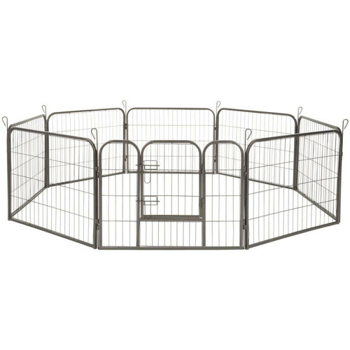 Clôture pour chien Helloshop26 Enclos cage pour chien modulable 60 cm gris 3708149