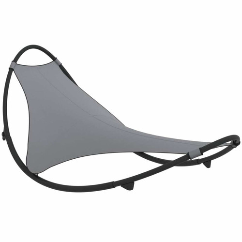 Transats, chaises longues Helloshop26 Transat design chaise longue bain de soleil lit de jardin terrasse meuble d'extérieur à bascule avec roues acier et textilène gris 02_0012962